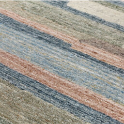 Modern Striped Easy To Clean Multicoloured Wool Rug For Living Room & Bedroom-120Cm X 170Cm - thumbnail 2