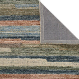 Modern Striped Easy To Clean Multicoloured Wool Rug For Living Room & Bedroom-120Cm X 170Cm - thumbnail 4