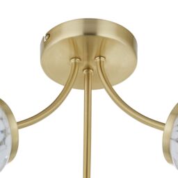 Harbour Studio Lucie Glass & Metal 3 Lamp Ceiling Light - thumbnail 2
