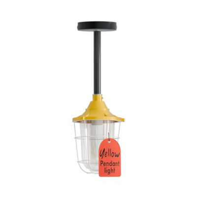 Ledsone Industrial Ceiling Pendant Light Metal Yellow Light Shade Steampunk Style Conduit Pipe Loft E27 Indoor Pendantlight H-30Cm - image 1