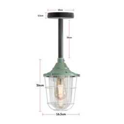 Ledsone Industrial Ceiling Pendant Light Metal Yellow Light Shade Steampunk Style Conduit Pipe Loft E27 Indoor Pendantlight H-30Cm - thumbnail 3