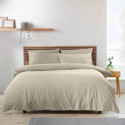 Catherine Lansfield So Soft Non-Iron King Duvet Cover Set With Pillowcases Natural