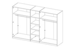 Arte Luxurious Hektor 21 Hinged Wardrobe In White Gloss - Ample Storage, H2130mm W2250mm D600mm - thumbnail 2