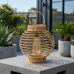 Garden Greatness Lunaria Terra Rattan Solar Garden Lantern - thumbnail 2