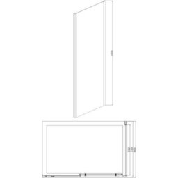 Affine 1400 X 800mm Sliding Shower Door Side Panel Enclosure 6mm Glass Black Framed - thumbnail 5