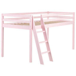 Beliani Mid Sleeper Bed Pine Wood Ascoux 90 X 200 Cm (Eu Single) Pink - thumbnail 4
