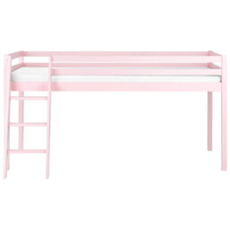 Beliani Mid Sleeper Bed Pine Wood Ascoux 90 X 200 Cm (Eu Single) Pink - thumbnail 5