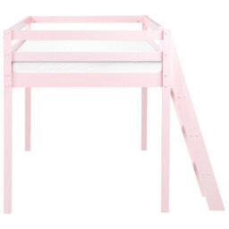 Beliani Mid Sleeper Bed Pine Wood Ascoux 90 X 200 Cm (Eu Single) Pink - thumbnail 6