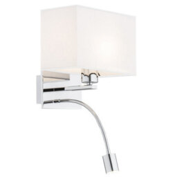 Luminosa Lighting Luminosa Hilary Reading Wall Light White, Chrome 560Lm 3000K - thumbnail 1