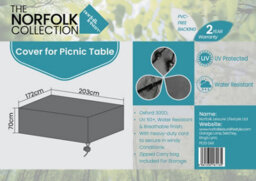 Norfolk Leisure Picnic Table Cover  L203Cm X W172Cm X H70Cm - thumbnail 2