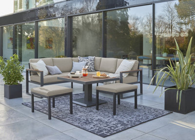 Norfolk Leisure Pickering Mini Corner With Height Adjustable Table And Two Small Stools