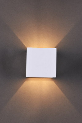 Harper Living Ceramic Square Wall Light, Up And Down White Paintable G9 Socket (No Bulb) - image 1