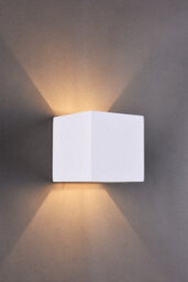 Harper Living Ceramic Square Wall Light, Up And Down White Paintable G9 Socket (No Bulb) - thumbnail 2