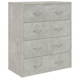 Berkfield Sideboard With 4 Drawers 60X30.5X71 Cm Concrete Grey - thumbnail 3