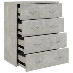 Berkfield Sideboard With 4 Drawers 60X30.5X71 Cm Concrete Grey - thumbnail 2