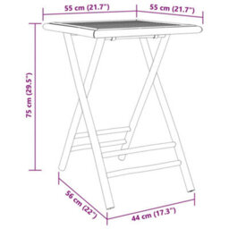 Berkfield Folding Garden Table 55X55X75 Cm Bamboo - thumbnail 8