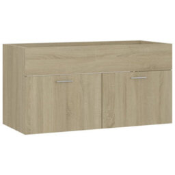 Berkfield Sink Cabinet With Built-In Basin Sonoma Oak Engineered Wood - thumbnail 8
