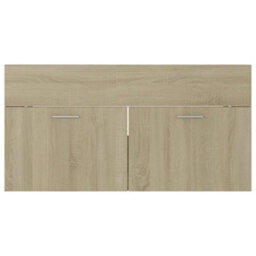 Berkfield Sink Cabinet With Built-In Basin Sonoma Oak Engineered Wood - thumbnail 9