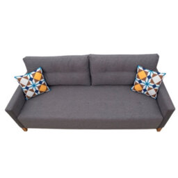 Ariel Upholstered Sofa Bed With Storage Foam Wavy Springs Wooden Frame Loose Cushions 213X101X91 Cm Graphite - thumbnail 6