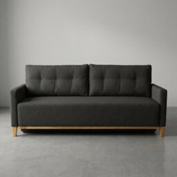 Ariel Upholstered Sofa Bed With Storage Foam Wavy Springs Wooden Frame Loose Cushions 213X101X91 Cm Graphite - thumbnail 3