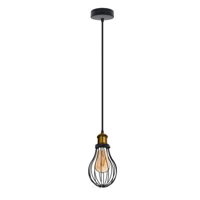 Ledsone Pendant Light Fitting With Shade Cage E27 Metal Wire Light Pendant Hanging Lights For Kitchen - image 1