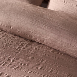 Ohs Crinkle Bedding Set Microfibre Duvet Cover With Pillowcase, Mink - Double - thumbnail 4