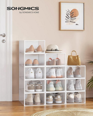 Songmics Clear Shoe Boxes, Set Of 12 Shoe Storage Organsiers