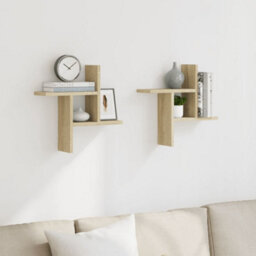 Berkfield Wall Shelves 2 Pcs Sonoma Oak 38X12X38 Cm Engineered Wood - thumbnail 3