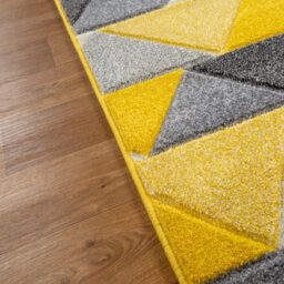 Modern Easy To Clean Grey Geometric Rug For Dining Room-200Cm X 285Cm - thumbnail 5