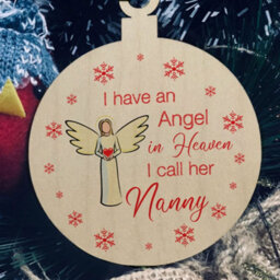 Red Ocean Remembrance Bauble Christmas Tree Decoration For Nanny Wooden Plaque Memorial Gifts For Nanny Keepsake - thumbnail 5
