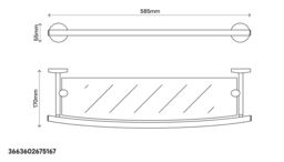 GoodHome Ormara Silver Effect Glass Rectangular Shelf (L)58.5Cm X (D)17Cm - thumbnail 2