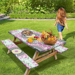 Picnic Bench Covers, Table Cover With Covers - Outdoor Seat Cover, Camping Tablecloth - thumbnail 2