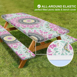 Picnic Bench Covers, Table Cover With Covers - Outdoor Seat Cover, Camping Tablecloth - thumbnail 3