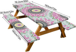 Picnic Bench Covers, Table Cover With Covers - Outdoor Seat Cover, Camping Tablecloth - thumbnail 5