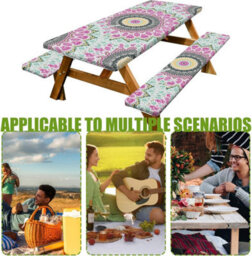 Picnic Bench Covers, Table Cover With Covers - Outdoor Seat Cover, Camping Tablecloth - thumbnail 4