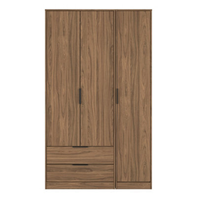 Osaka Tall Triple 2 Drawer Wardrobe In Carini Walnut (Ready Assembled) - image 1