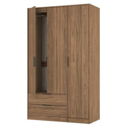 Osaka Tall Triple 2 Drawer Wardrobe In Carini Walnut (Ready Assembled) - thumbnail 5