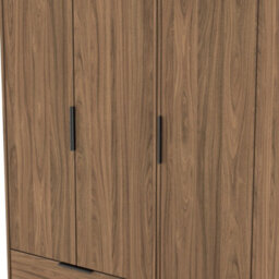 Osaka Tall Triple 2 Drawer Wardrobe In Carini Walnut (Ready Assembled) - thumbnail 4
