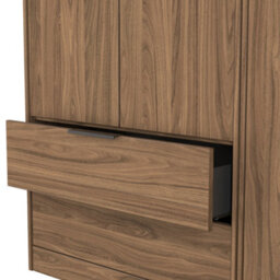 Osaka Tall Triple 2 Drawer Wardrobe In Carini Walnut (Ready Assembled) - thumbnail 7