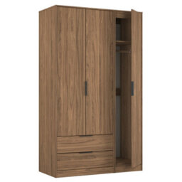 Osaka Tall Triple 2 Drawer Wardrobe In Carini Walnut (Ready Assembled) - thumbnail 6