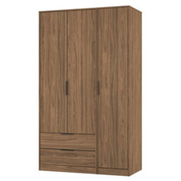 Osaka Tall Triple 2 Drawer Wardrobe In Carini Walnut (Ready Assembled) - thumbnail 3
