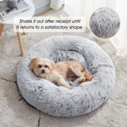 GardenSkill Donut Dog Bed For Pets - Soft Round Calming Bed For Cat, Kitten & Puppy - Machine Washable Fluffy Pet Nest Cushion, Non-Slip Base - thumbnail 4