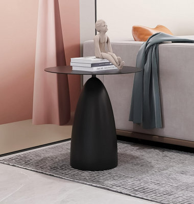 Hallowood Furniture Bourton Black Metal Round Side Table - image 1