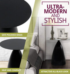 Hallowood Furniture Bourton Black Metal Round Side Table - thumbnail 5