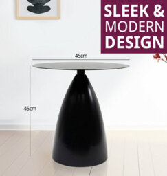 Hallowood Furniture Bourton Black Metal Round Side Table - thumbnail 3
