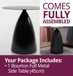 Hallowood Furniture Bourton Black Metal Round Side Table - thumbnail 7