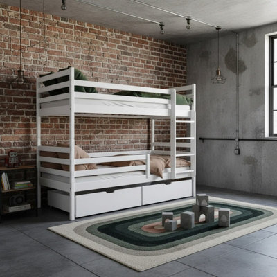 Kids Bunk Bed Modern Design Durable Construction Perfect For A Childs Room Easy To Assemble Comfortable And Safe White - image 1