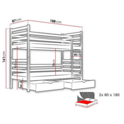 Kids Bunk Bed Modern Design Durable Construction Perfect For A Childs Room Easy To Assemble Comfortable And Safe White - thumbnail 4