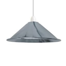 Chrome Cone Lamp Shade Metal Easy Fit Light Shade Pendant Ceiling Lampshade For Living Room Bedroom Table Lamp - thumbnail 6
