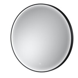 Hudson Reed Mensa Round Led Touch Sensor Inset Framed Mirror With Demister, Matt Black, 800 X 800 mm - thumbnail 6